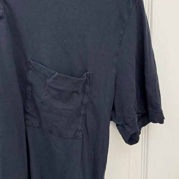 Standard James Perse Women’s Cropped Polo Shirt Size 1 Small Navy Blue Layering - Picture 3 of 7